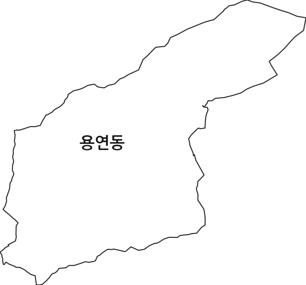 광주광역시 동구 용연동 법정동 행정구역 경계 지도