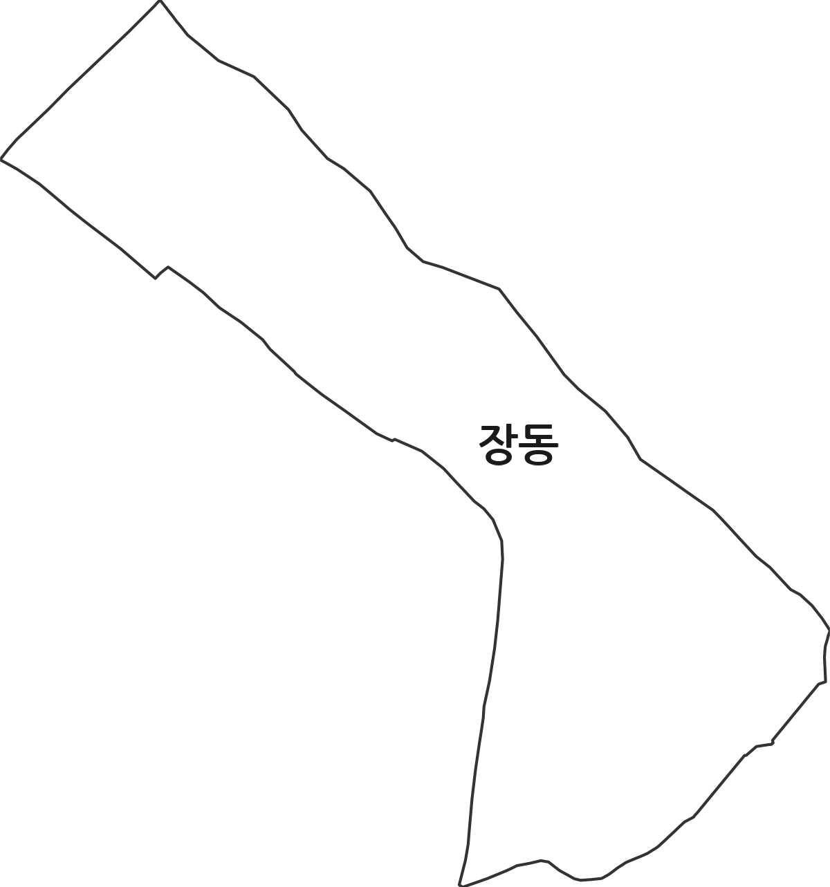 광주광역시 동구 장동 법정동 행정구역 경계 지도