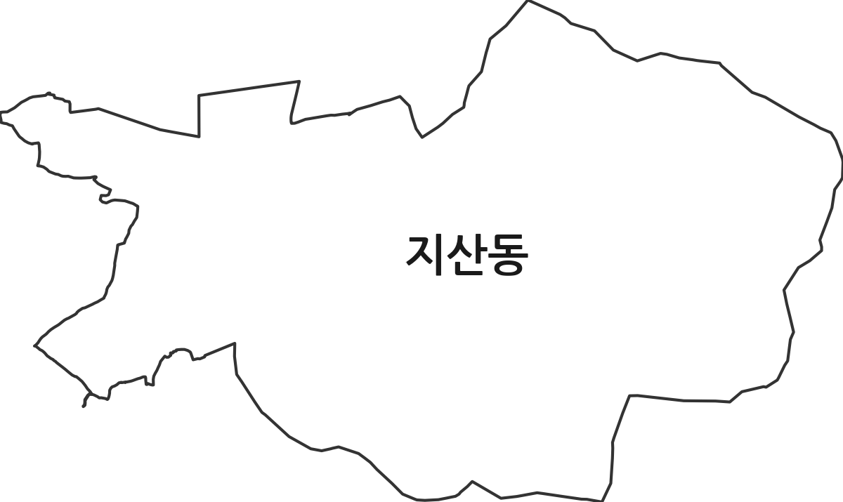 광주광역시 동구 지산동 법정동 행정구역 경계 지도