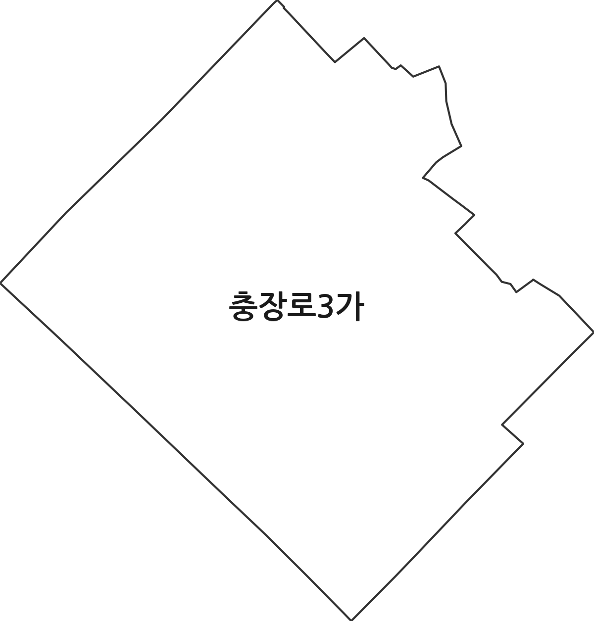 광주광역시 동구 충장로3가 법정동 행정구역 경계 지도