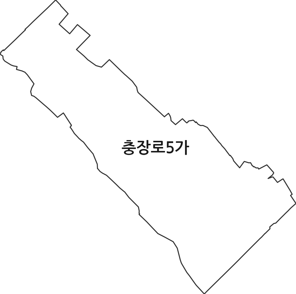 광주광역시 동구 충장로5가 법정동 행정구역 경계 지도