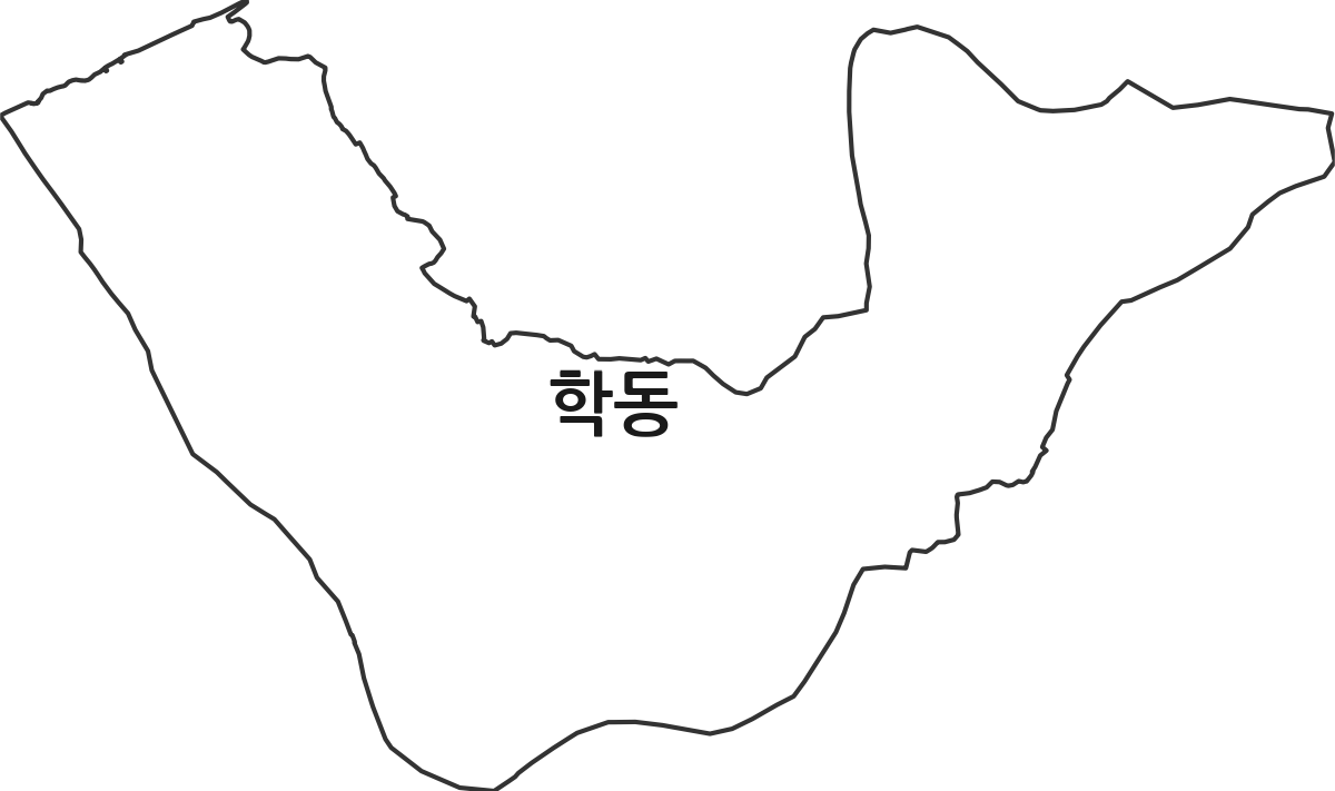 광주광역시 동구 학동 법정동 행정구역 경계 지도