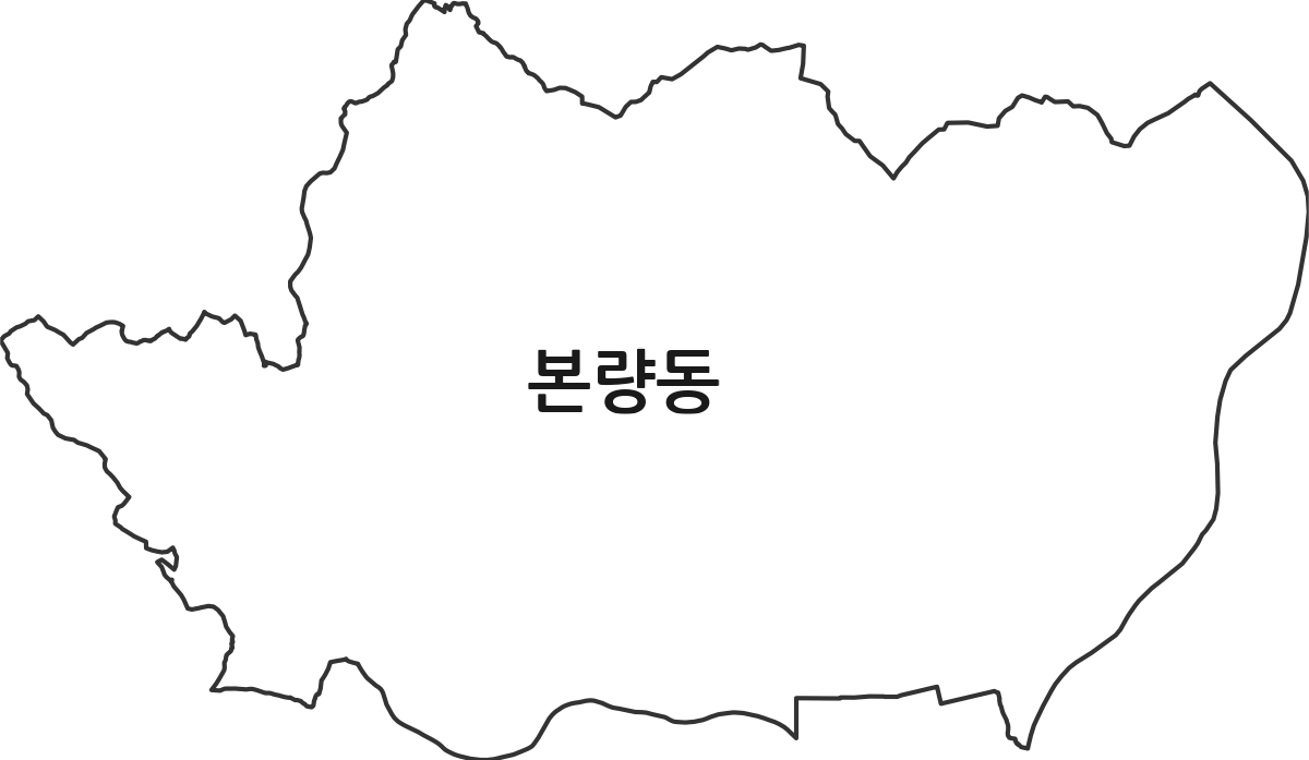 광주광역시 광산구 본량동 행정동 행정구역 경계 지도