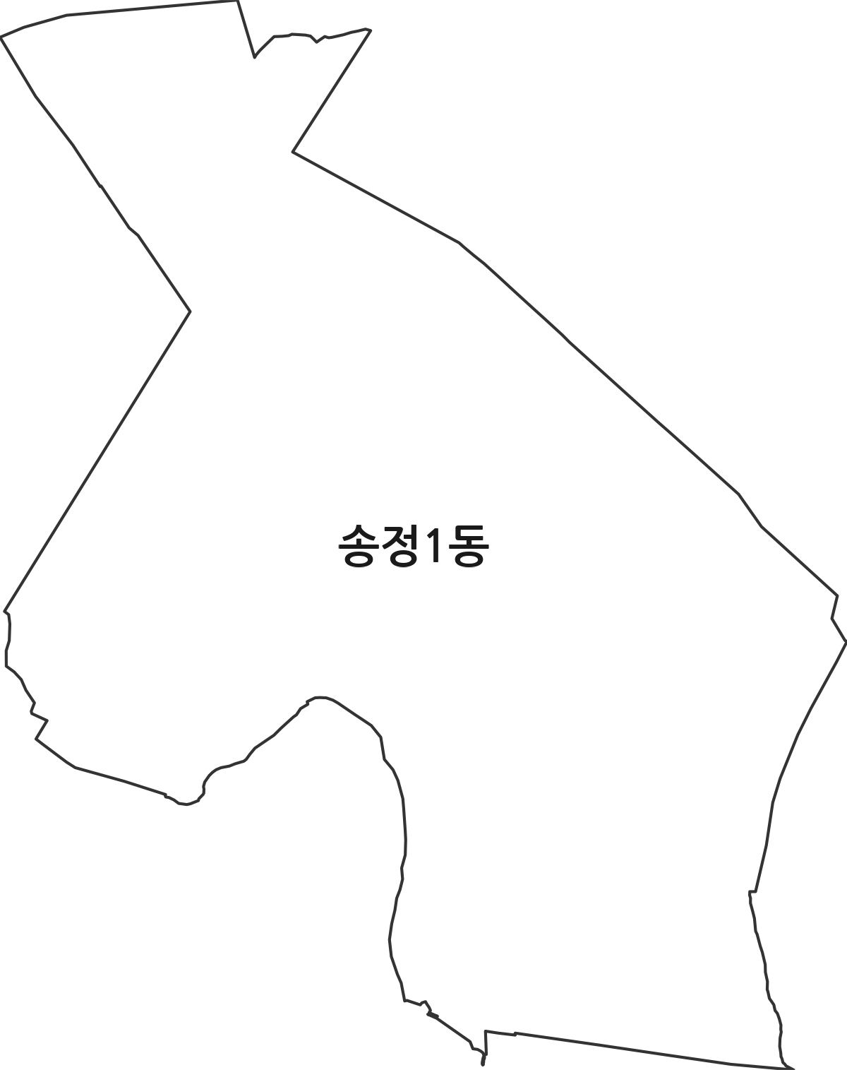 광주광역시 광산구 송정1동 행정동 행정구역 경계 지도