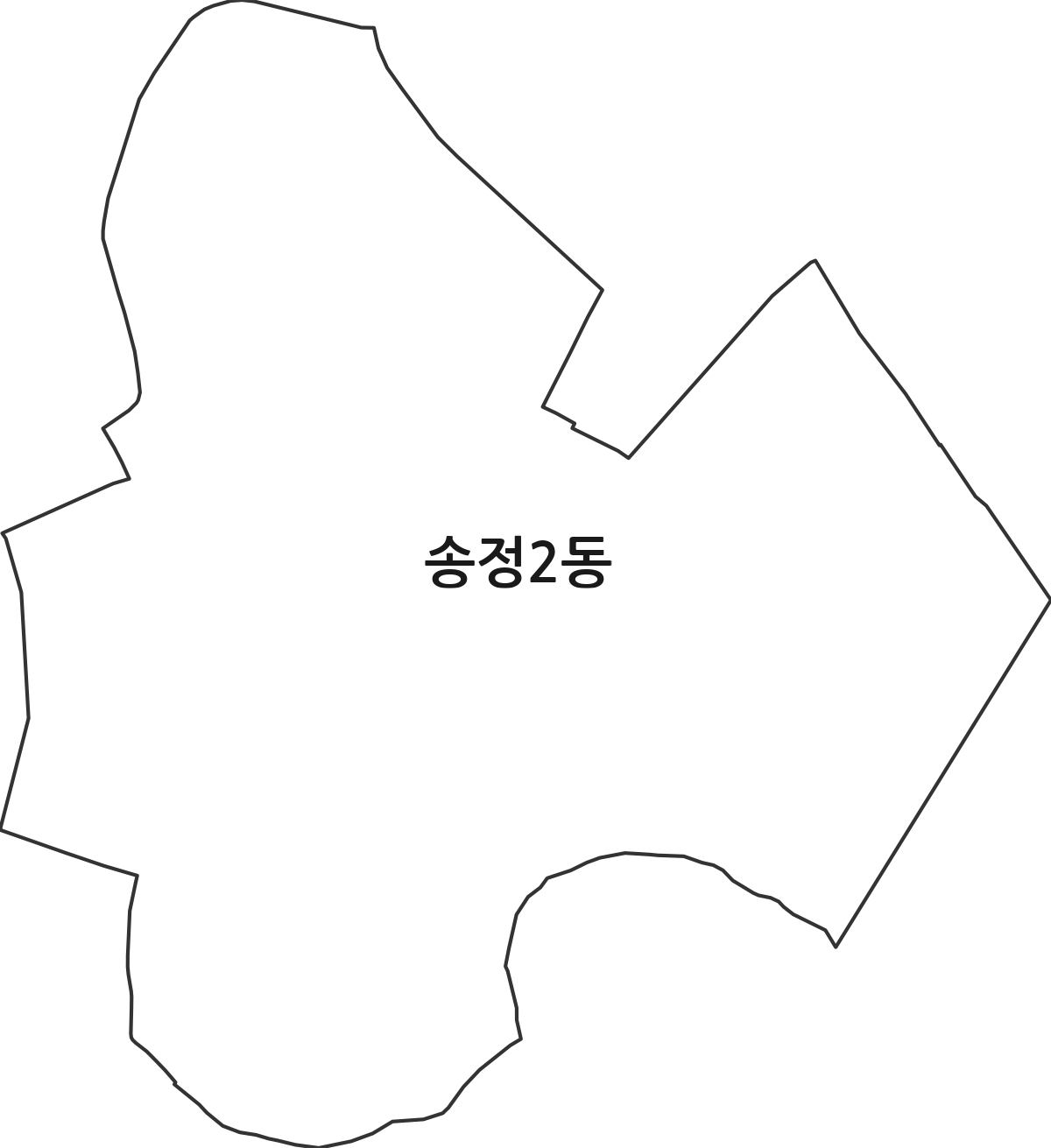 광주광역시 광산구 송정2동 행정동 행정구역 경계 지도