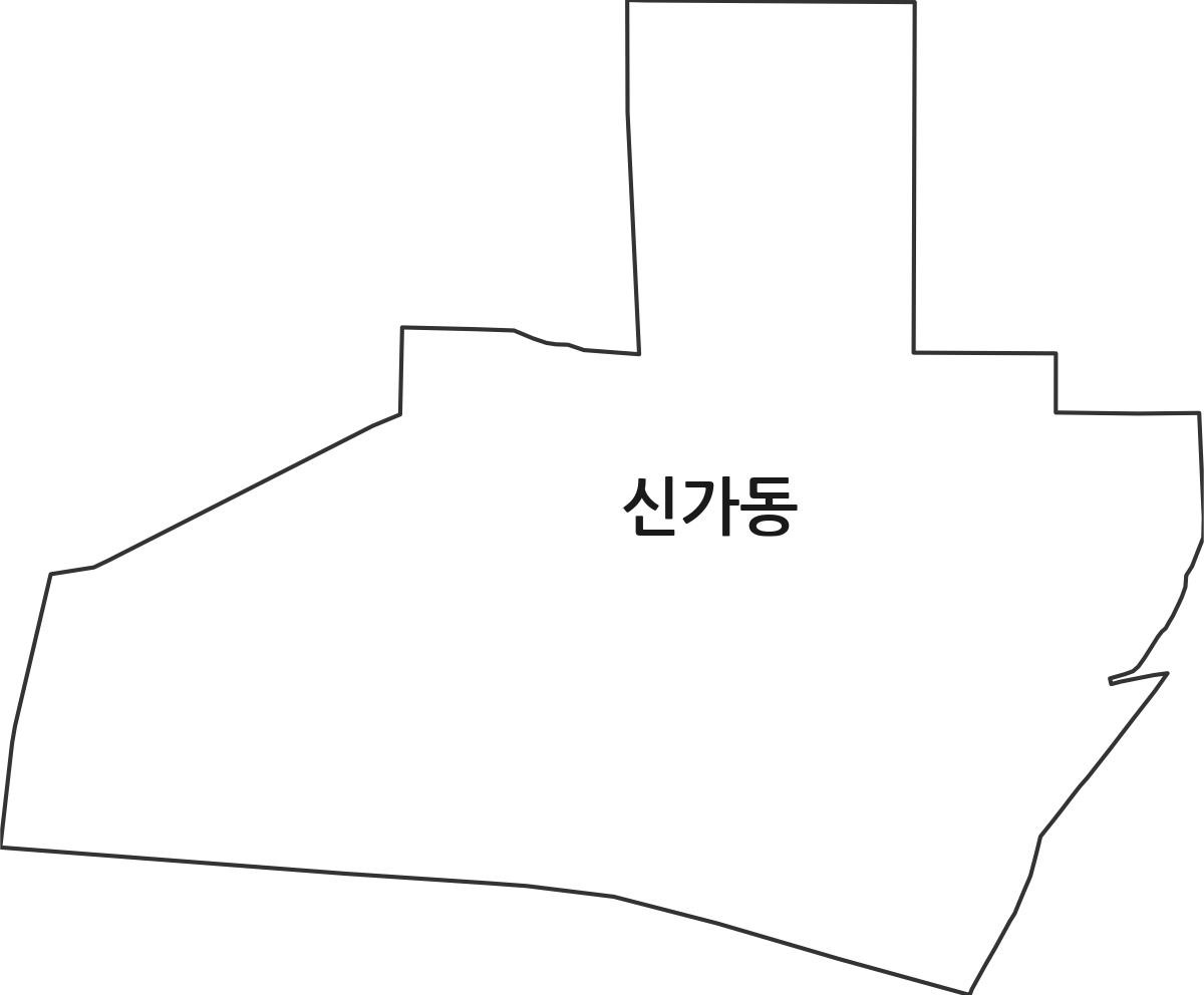 광주광역시 광산구 신가동 행정동 행정구역 경계 지도