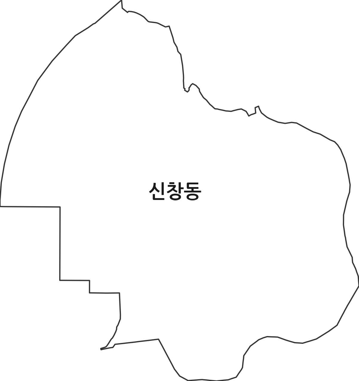 광주광역시 광산구 신창동 행정동 행정구역 경계 지도