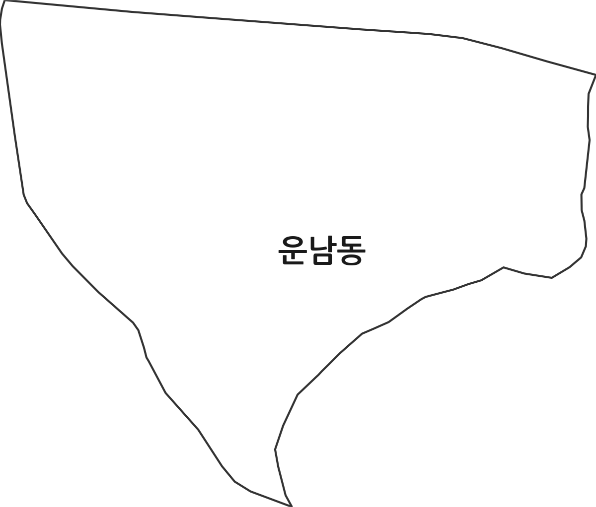 광주광역시 광산구 운남동 행정동 행정구역 경계 지도