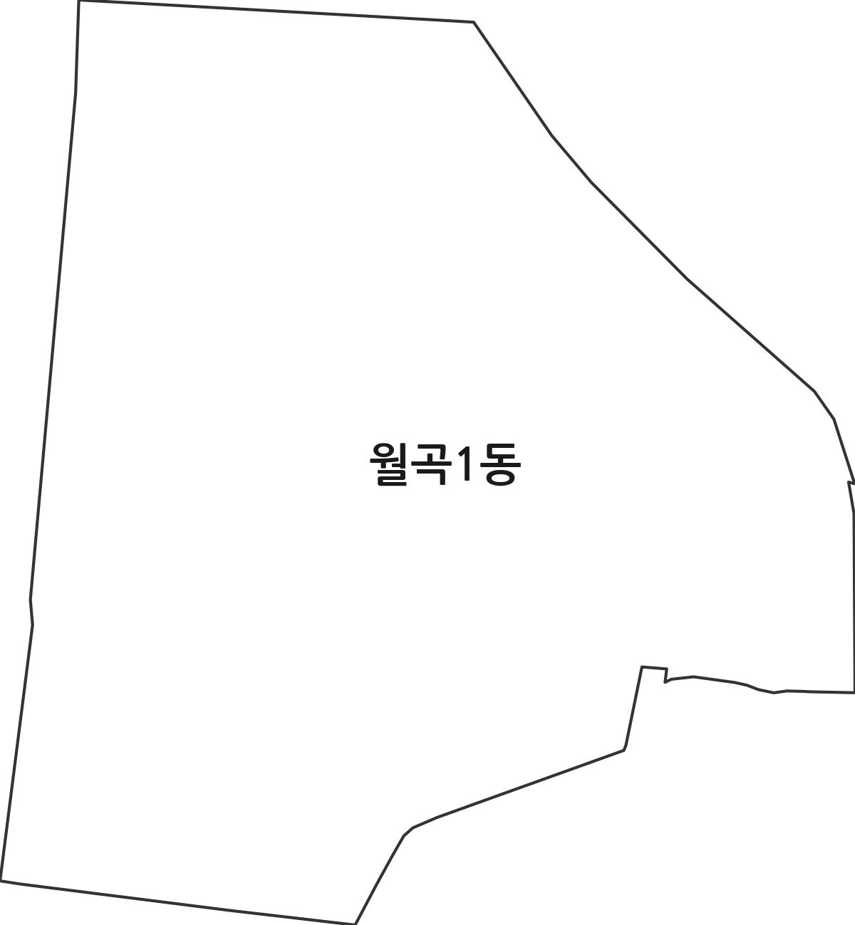 광주광역시 광산구 월곡1동 행정동 행정구역 경계 지도