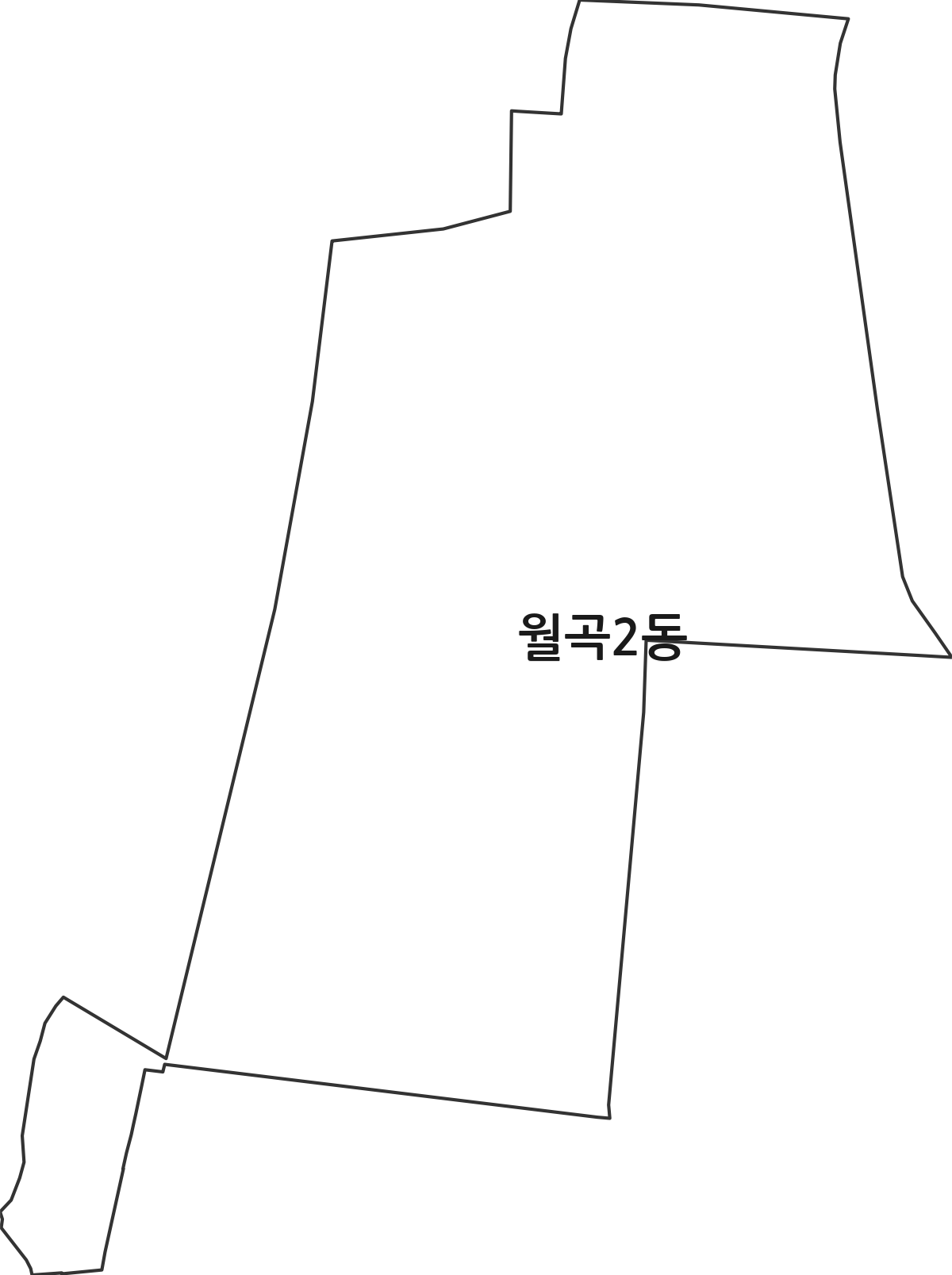 광주광역시 광산구 월곡2동 행정동 행정구역 경계 지도