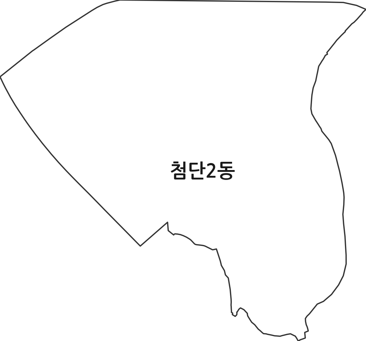 광주광역시 광산구 첨단2동 행정동 행정구역 경계 지도
