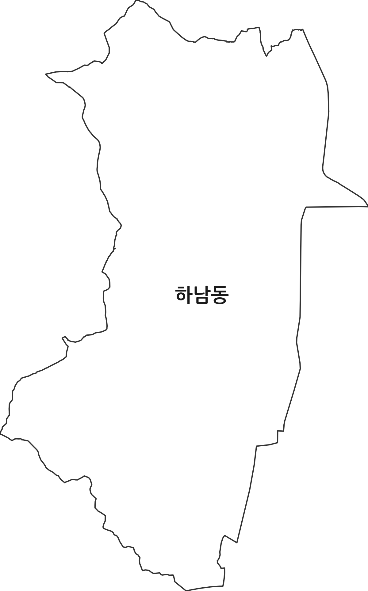 광주광역시 광산구 하남동 행정동 행정구역 경계 지도