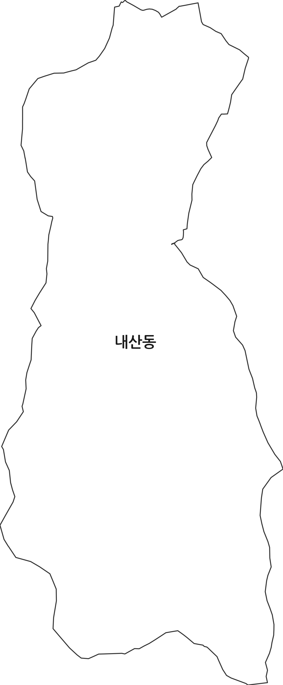 광주광역시 광산구 내산동 법정동 행정구역 경계 지도