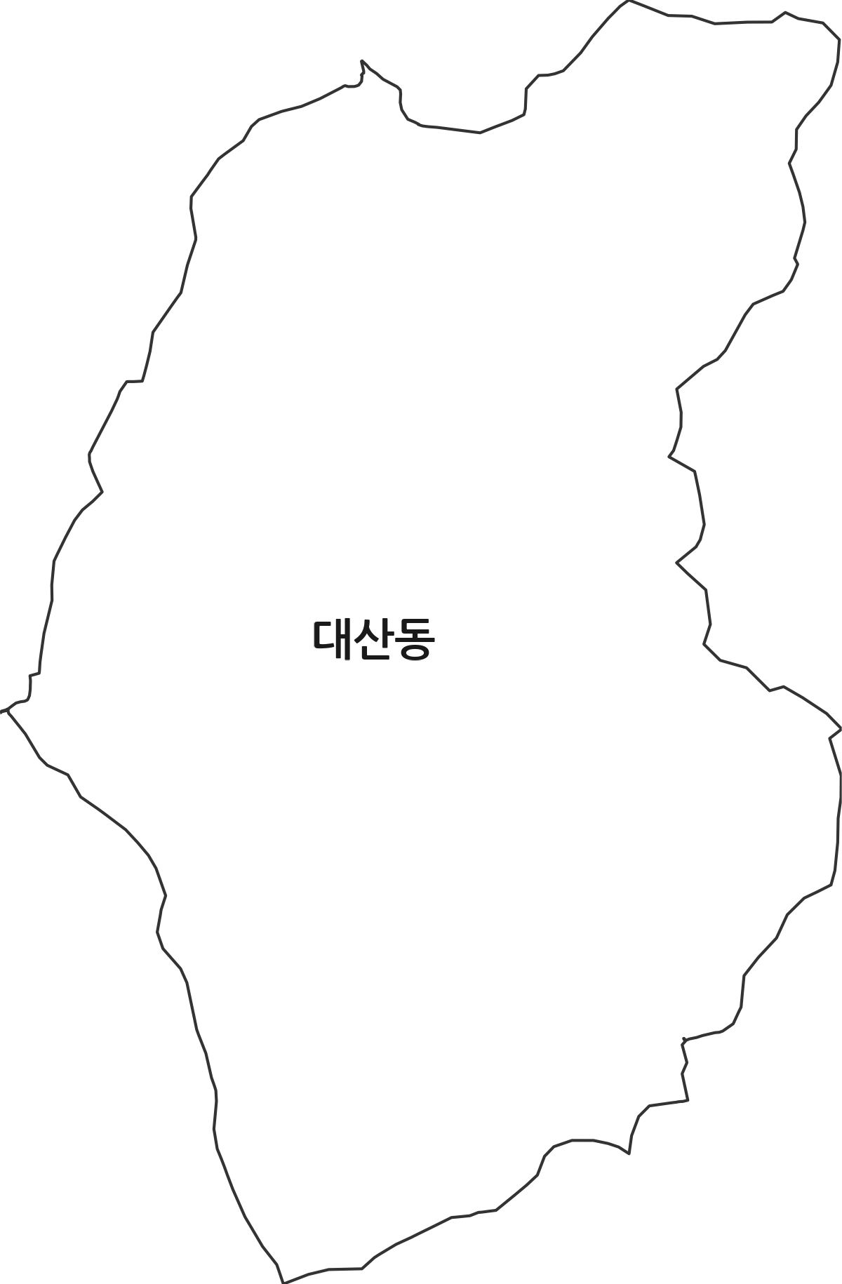 광주광역시 광산구 대산동 법정동 행정구역 경계 지도