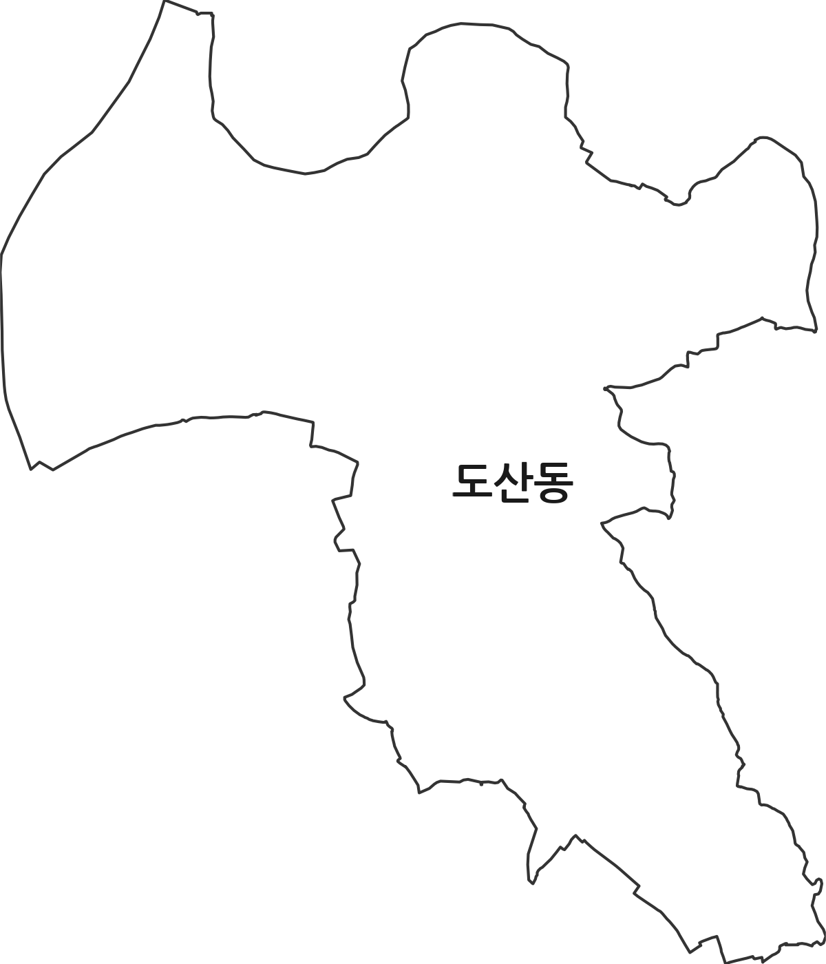 광주광역시 광산구 도산동 법정동 행정구역 경계 지도