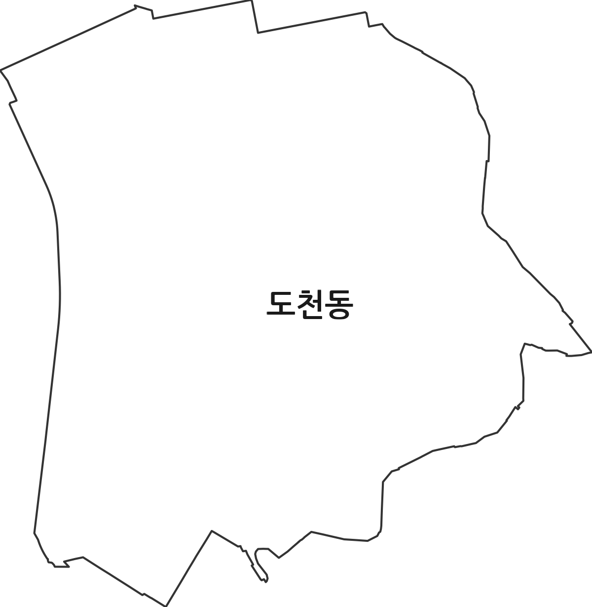 광주광역시 광산구 도천동 법정동 행정구역 경계 지도