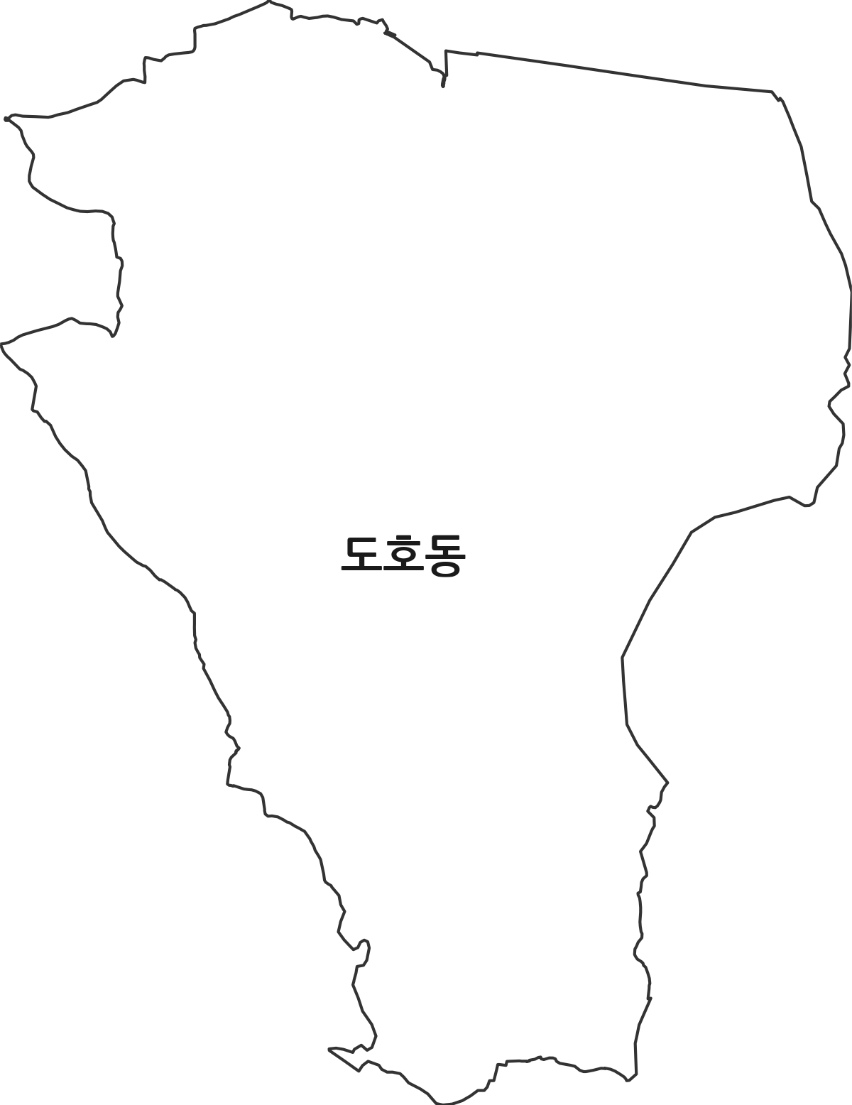 광주광역시 광산구 도호동 법정동 행정구역 경계 지도