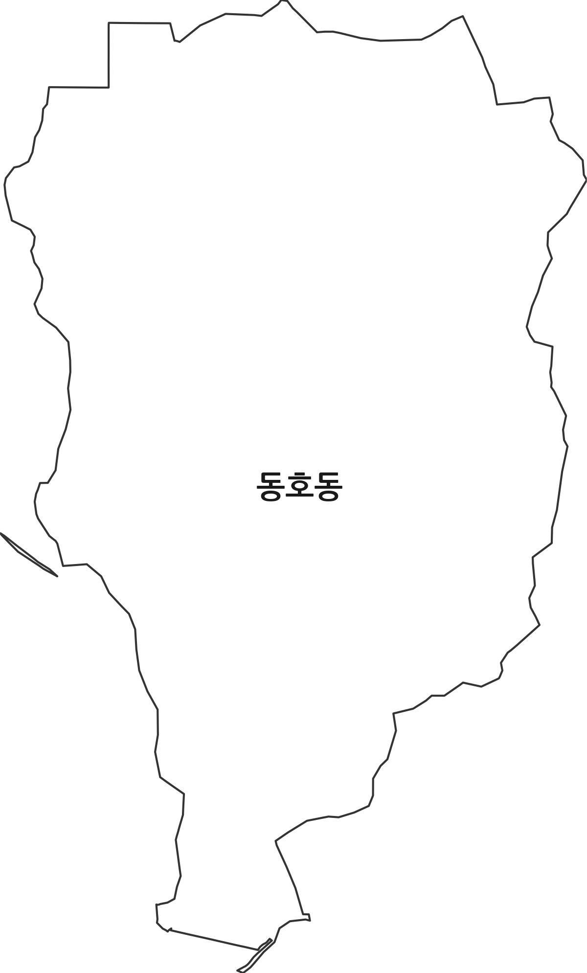 광주광역시 광산구 동호동 법정동 행정구역 경계 지도