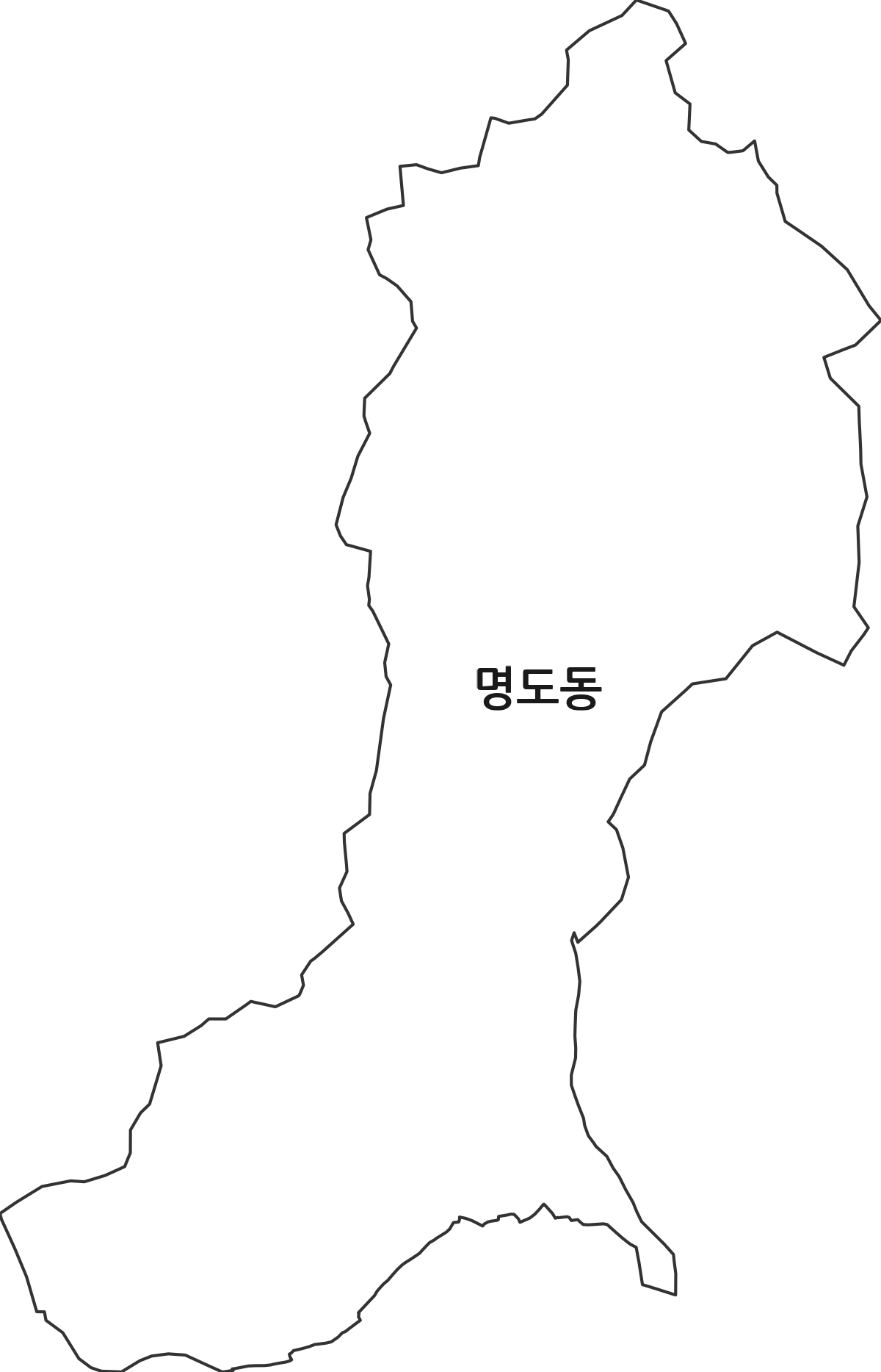 광주광역시 광산구 명도동 법정동 행정구역 경계 지도