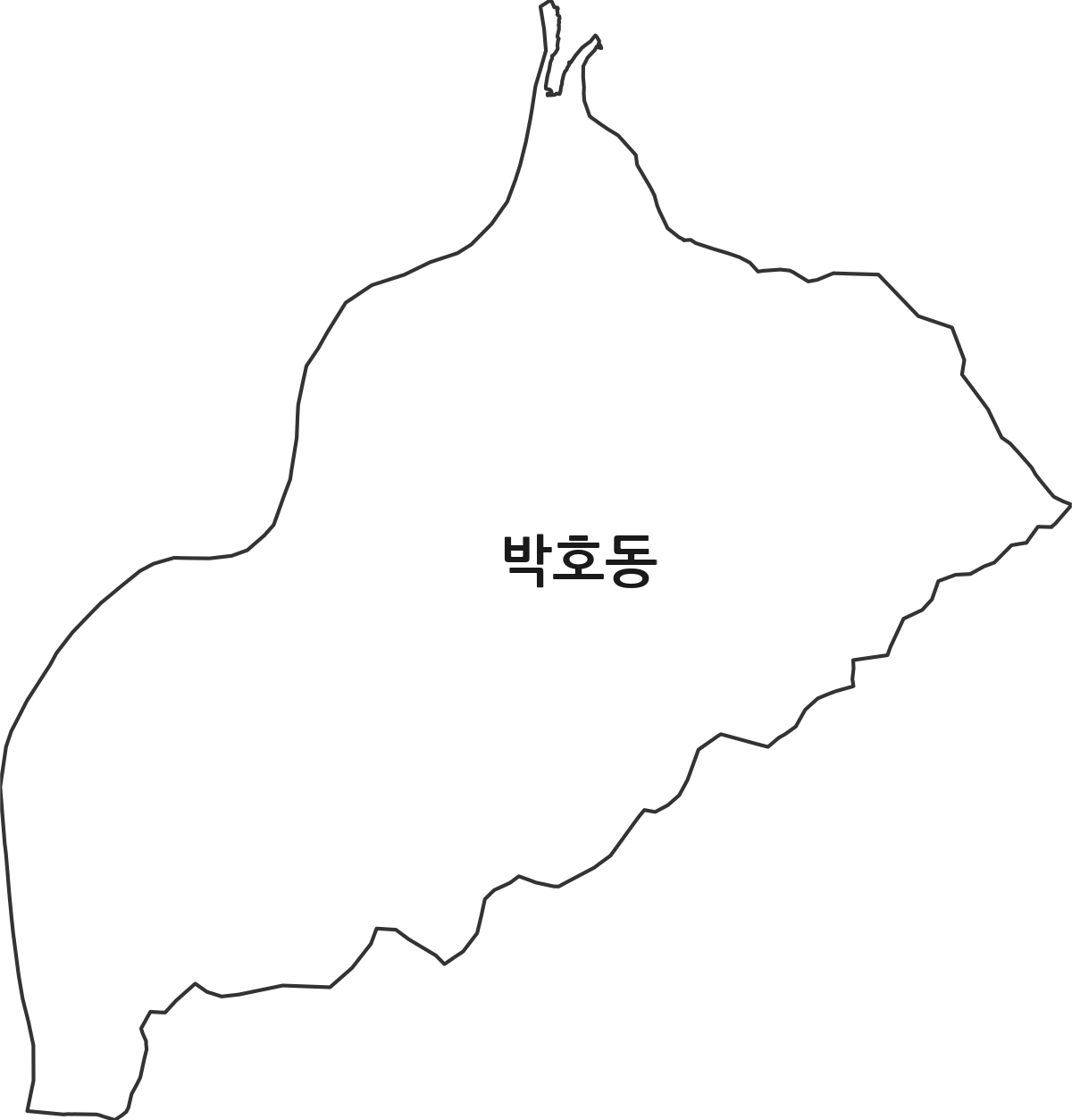 광주광역시 광산구 박호동 법정동 행정구역 경계 지도