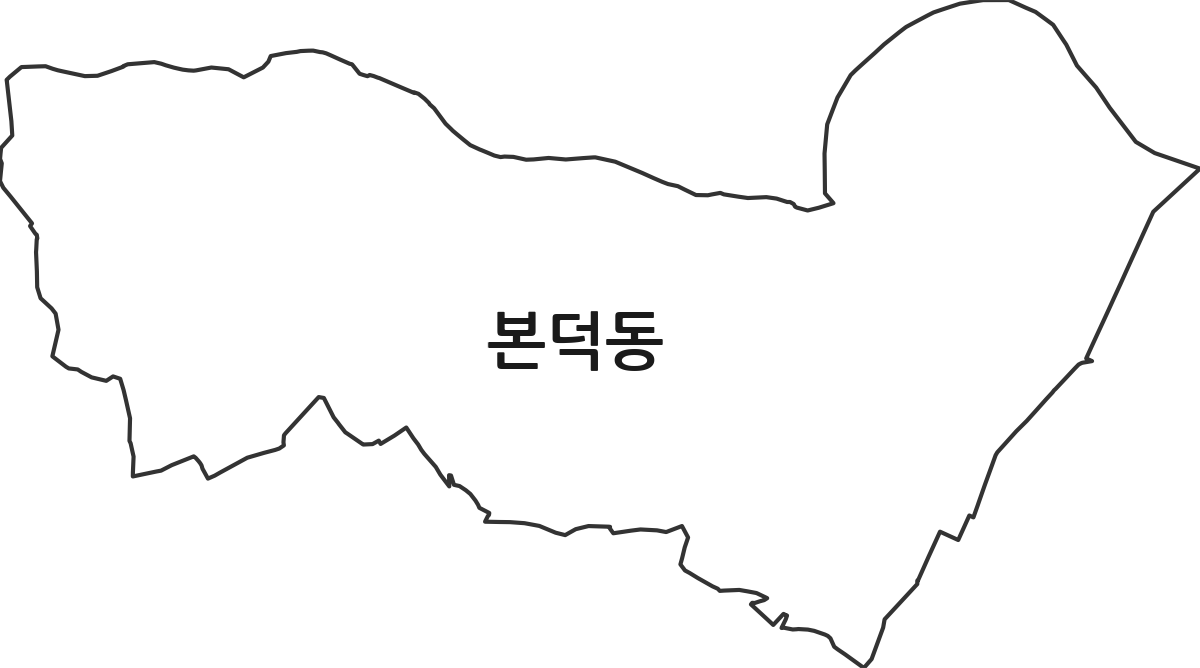 광주광역시 광산구 본덕동 법정동 행정구역 경계 지도