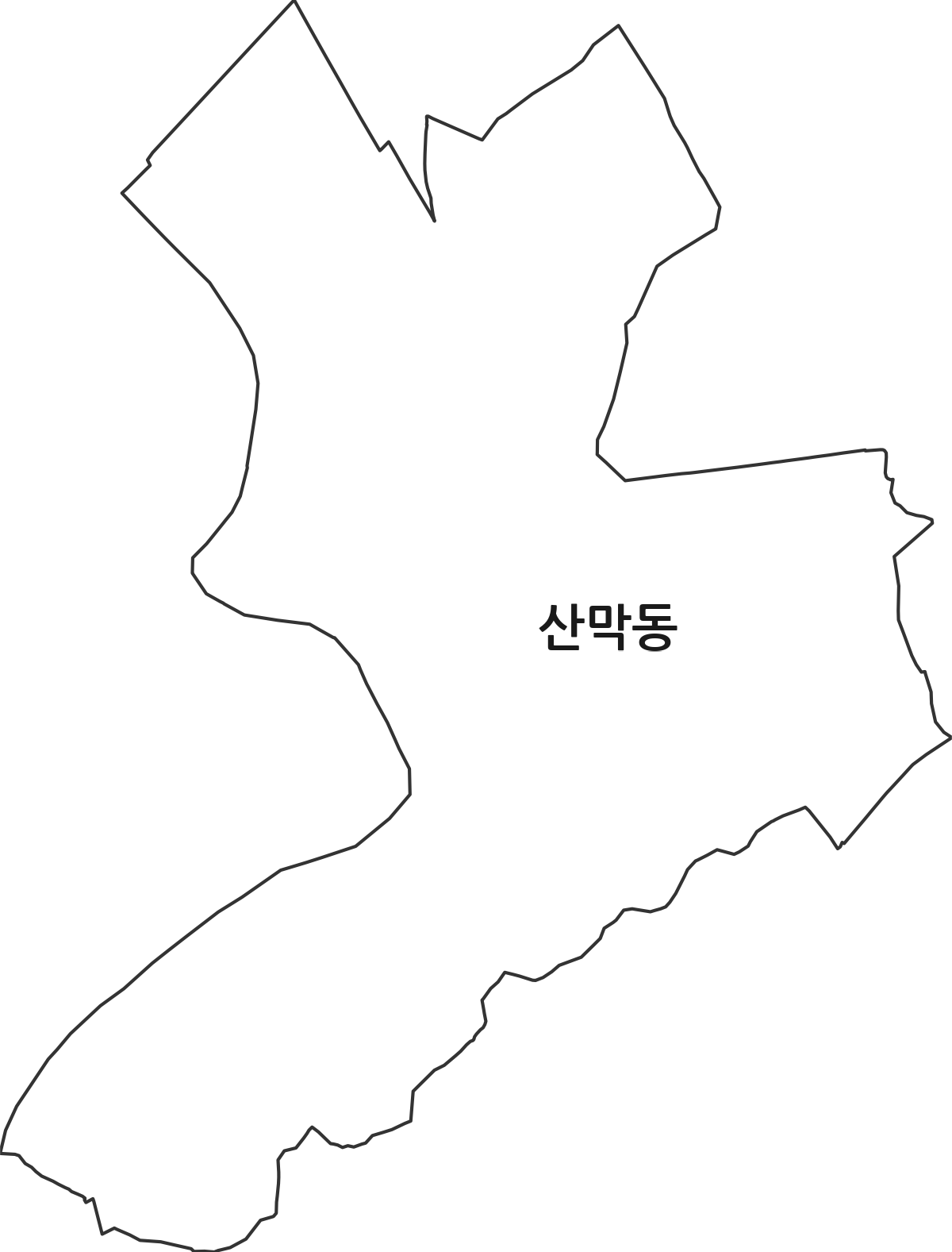광주광역시 광산구 산막동 법정동 행정구역 경계 지도