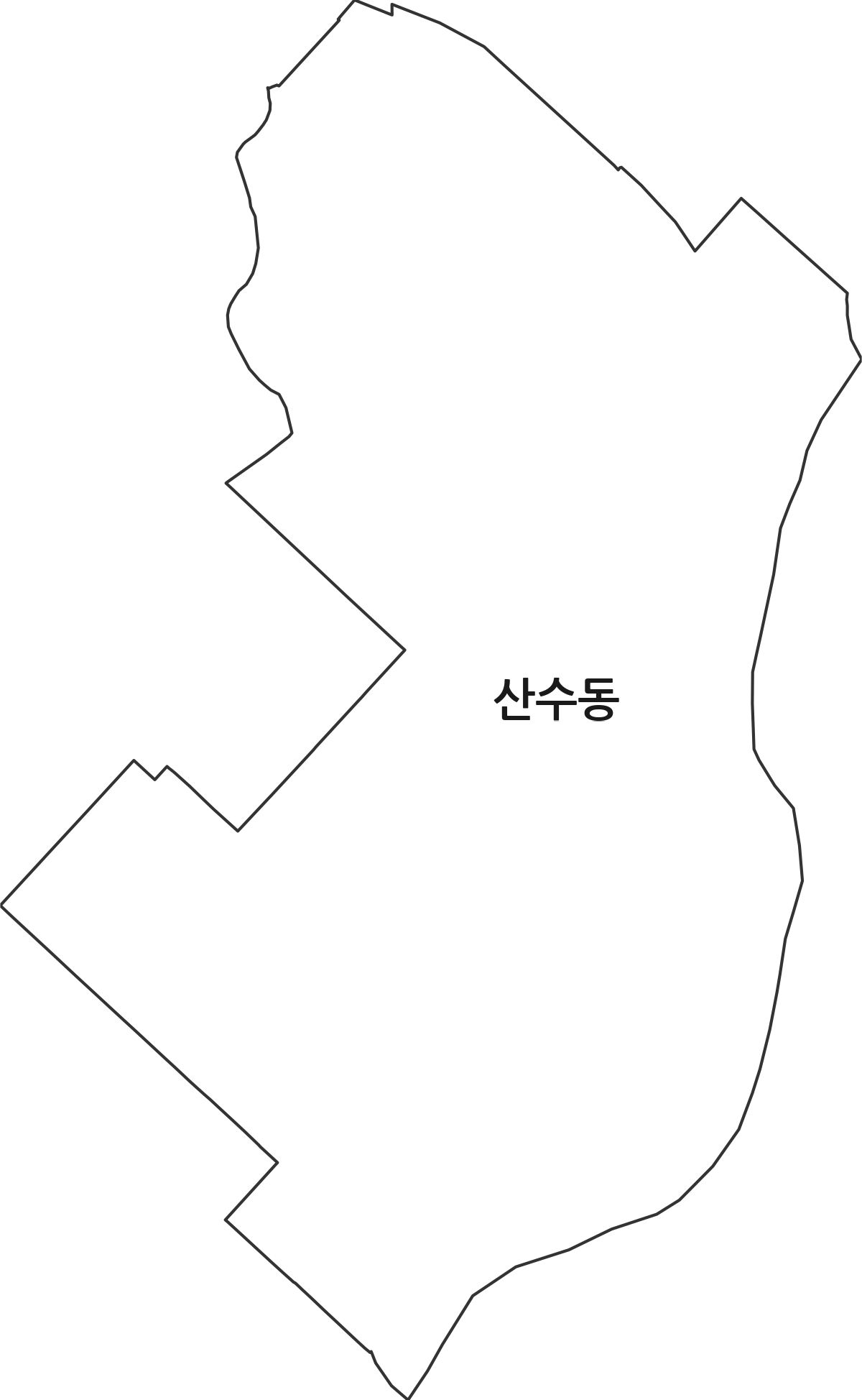 광주광역시 광산구 산수동 법정동 행정구역 경계 지도