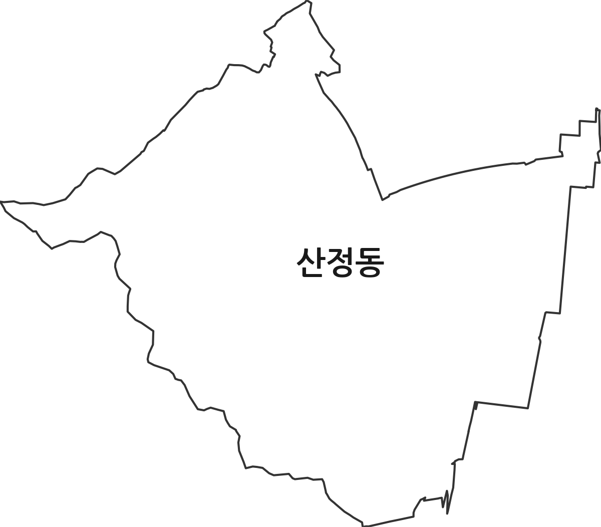광주광역시 광산구 산정동 법정동 행정구역 경계 지도