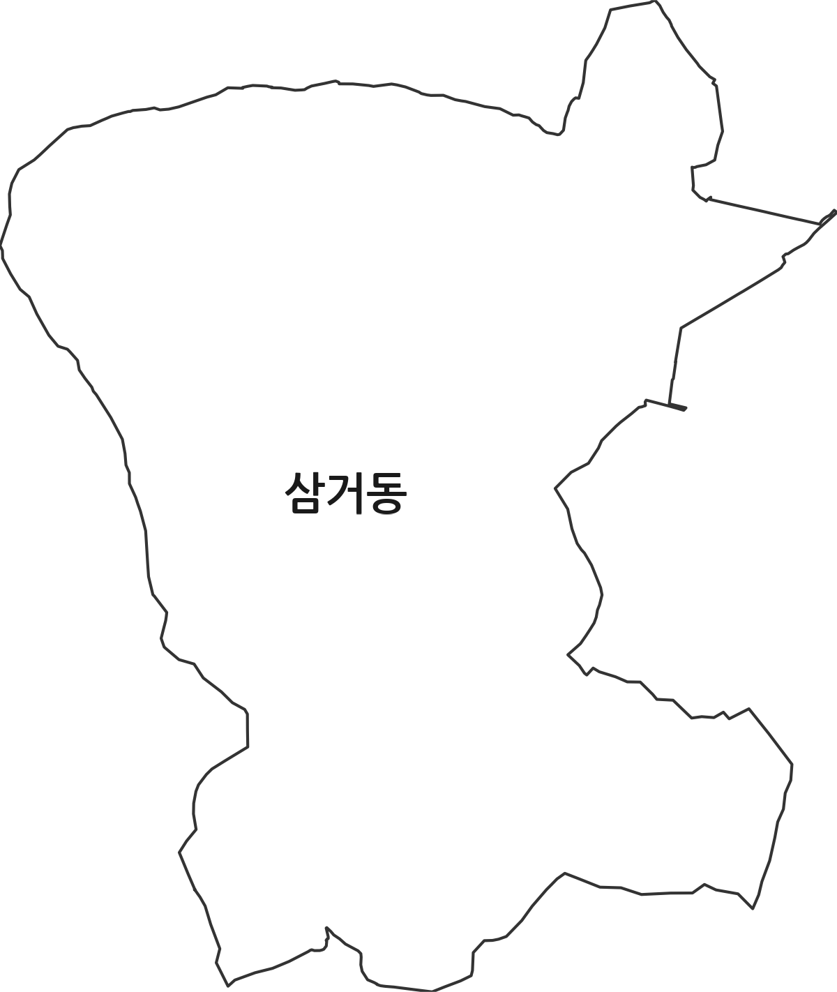 광주광역시 광산구 삼거동 법정동 행정구역 경계 지도