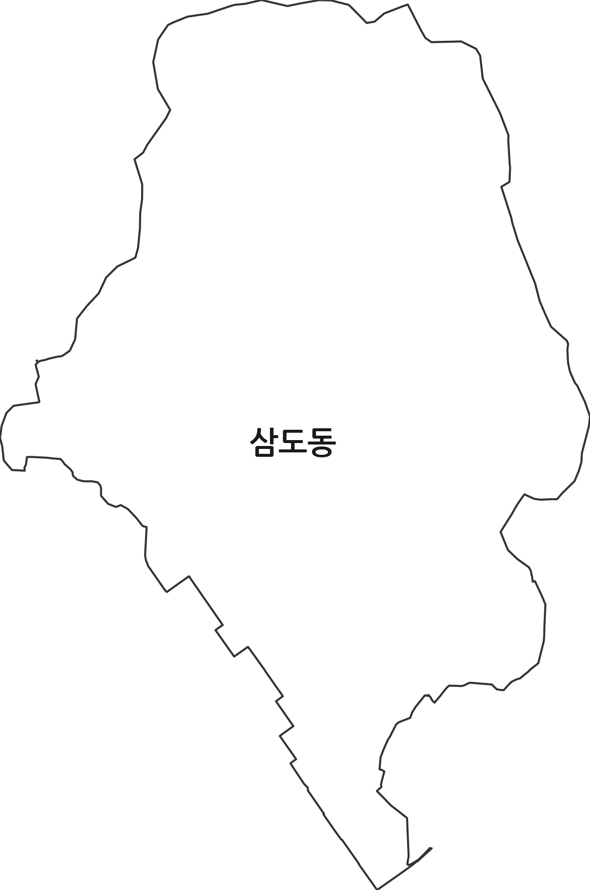 광주광역시 광산구 삼도동 법정동 행정구역 경계 지도