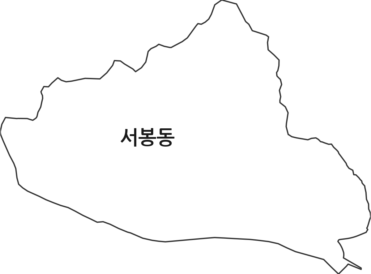 광주광역시 광산구 서봉동 법정동 행정구역 경계 지도