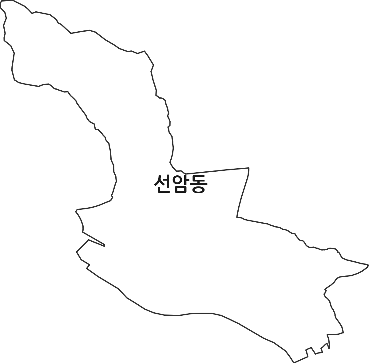광주광역시 광산구 선암동 법정동 행정구역 경계 지도