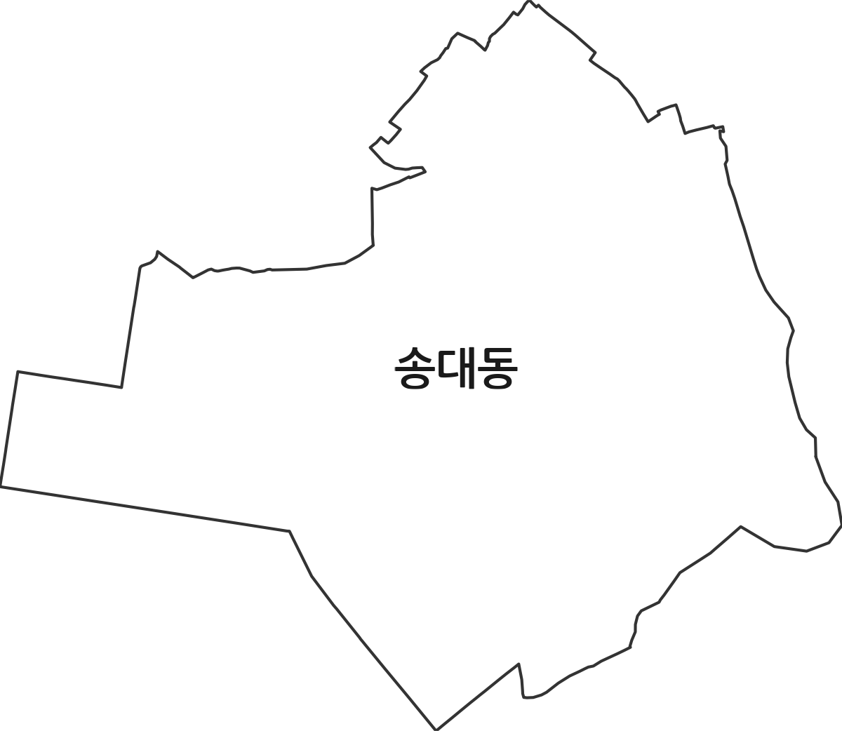 광주광역시 광산구 송대동 법정동 행정구역 경계 지도