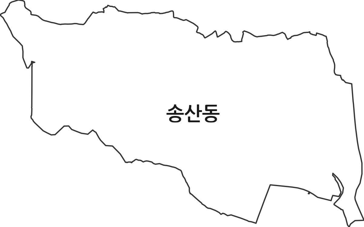광주광역시 광산구 송산동 법정동 행정구역 경계 지도