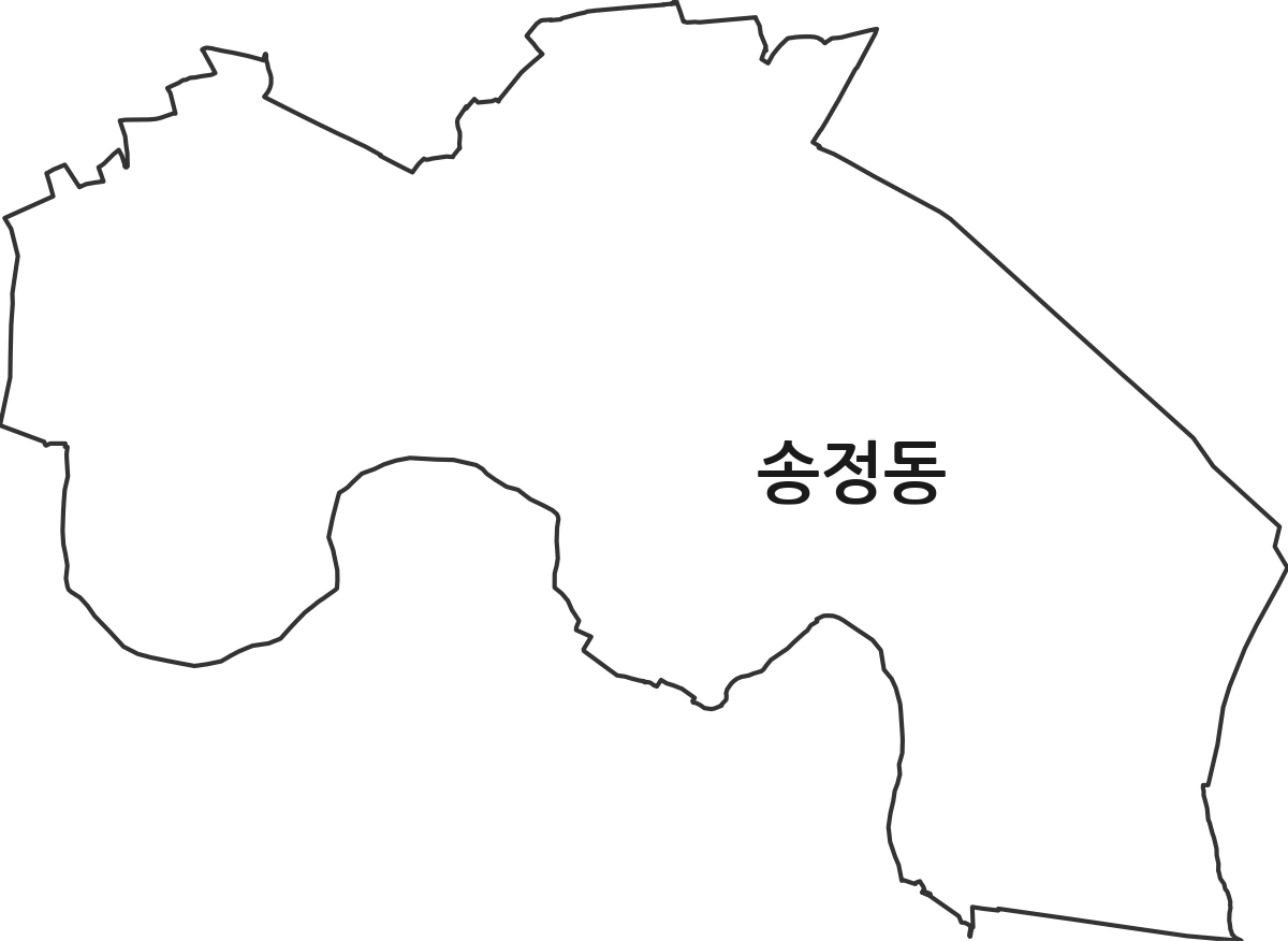 광주광역시 광산구 송정동 법정동 행정구역 경계 지도