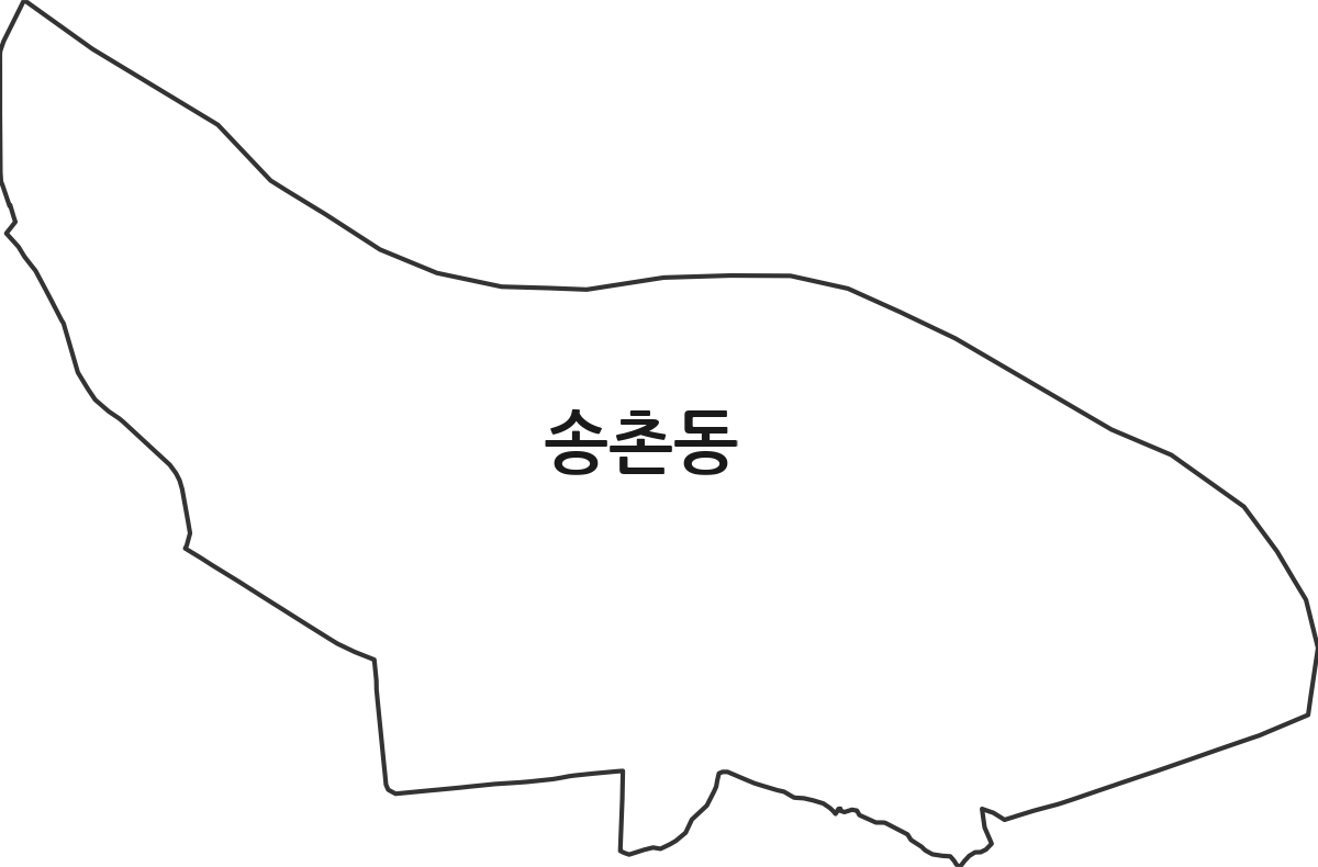 광주광역시 광산구 송촌동 법정동 행정구역 경계 지도