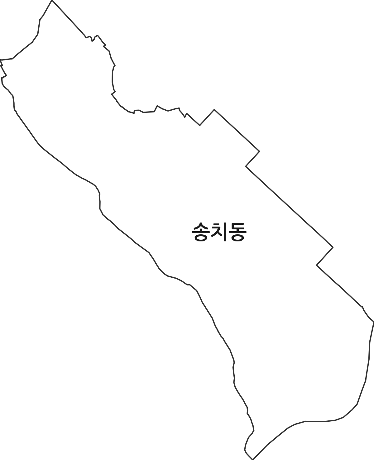 광주광역시 광산구 송치동 법정동 행정구역 경계 지도