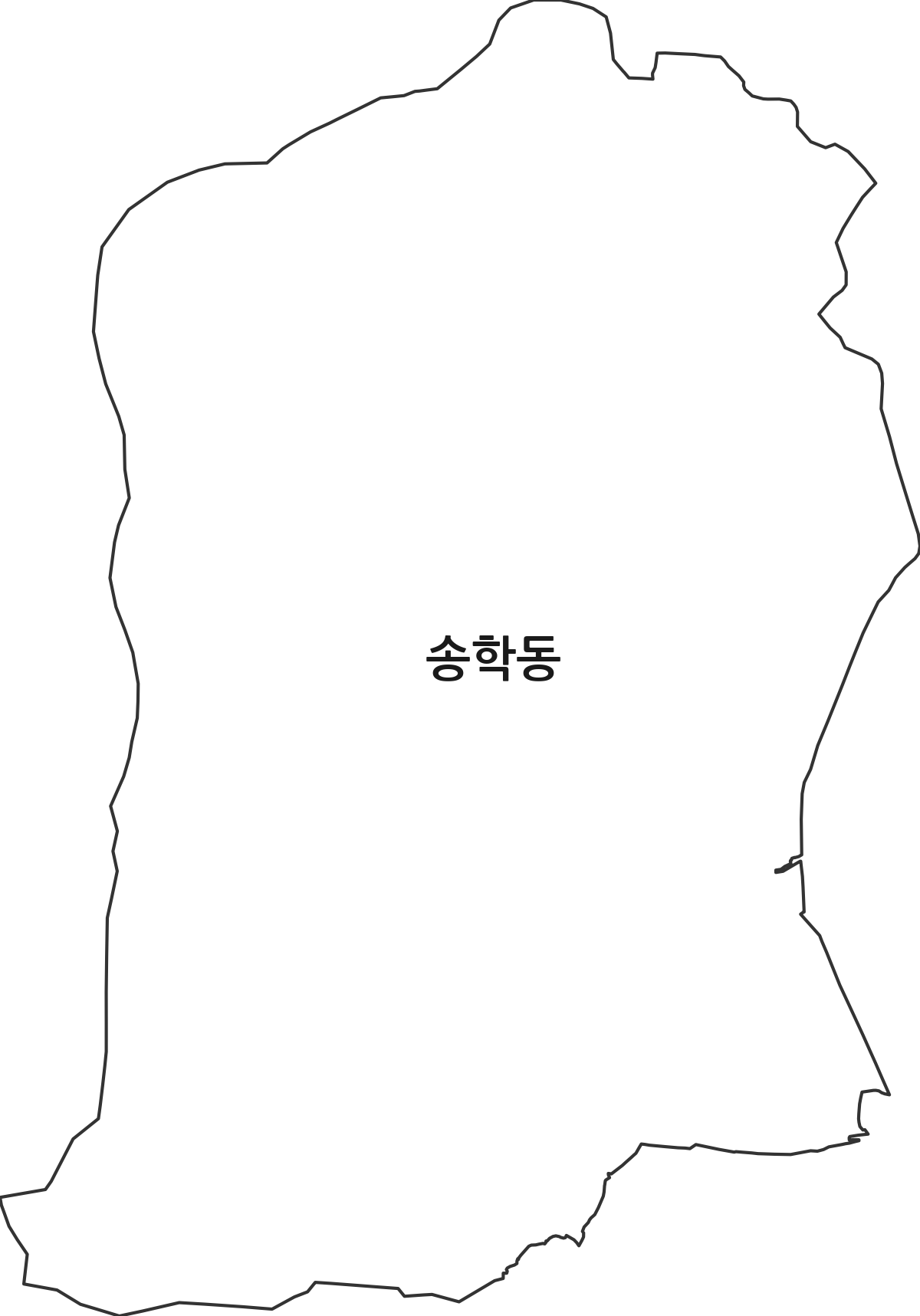 광주광역시 광산구 송학동 법정동 행정구역 경계 지도