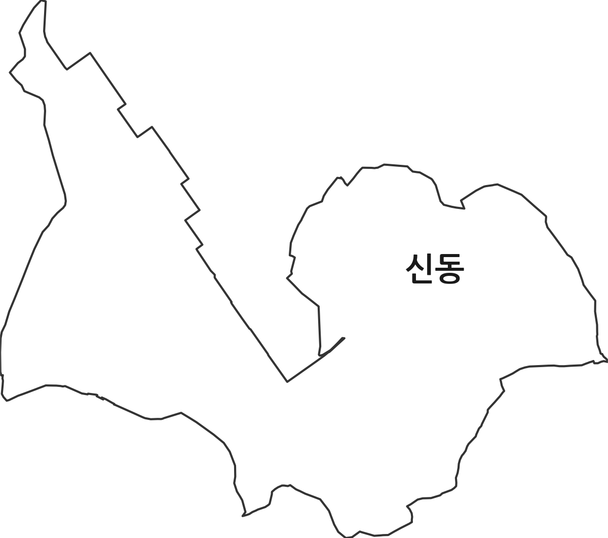 광주광역시 광산구 신동 법정동 행정구역 경계 지도