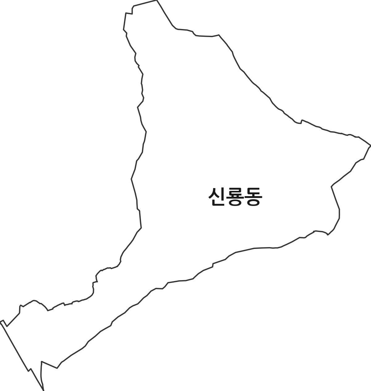 광주광역시 광산구 신룡동 법정동 행정구역 경계 지도