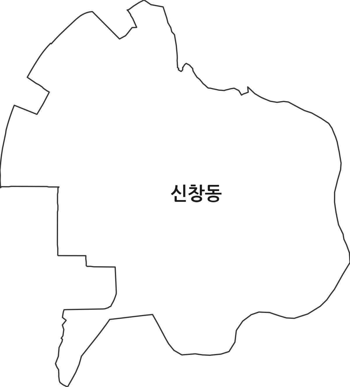 광주광역시 광산구 신창동 법정동 행정구역 경계 지도