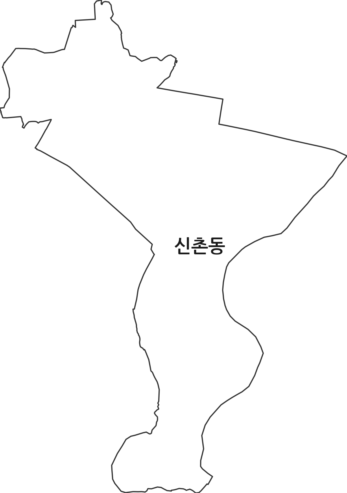 광주광역시 광산구 신촌동 법정동 행정구역 경계 지도