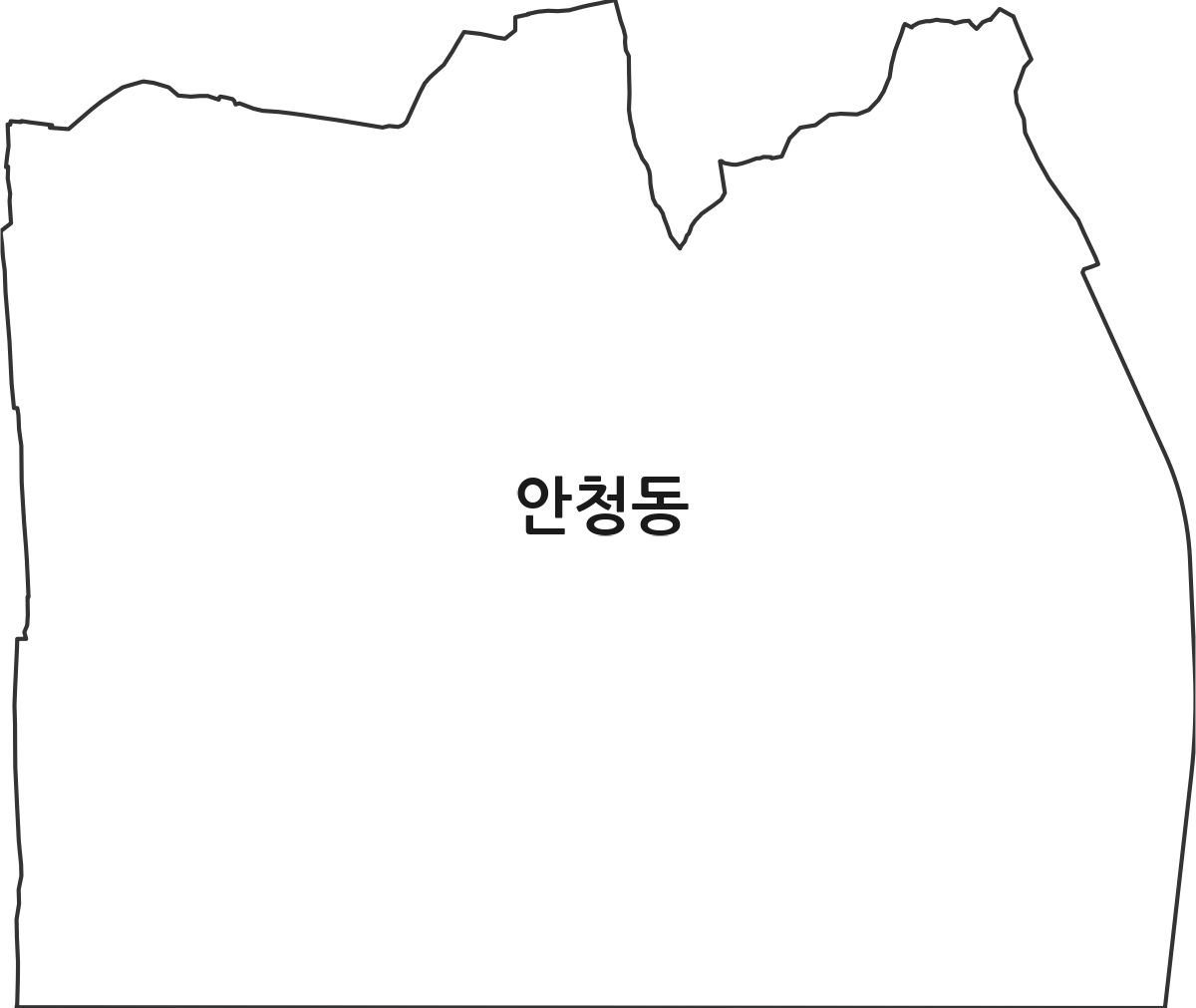 광주광역시 광산구 안청동 법정동 행정구역 경계 지도