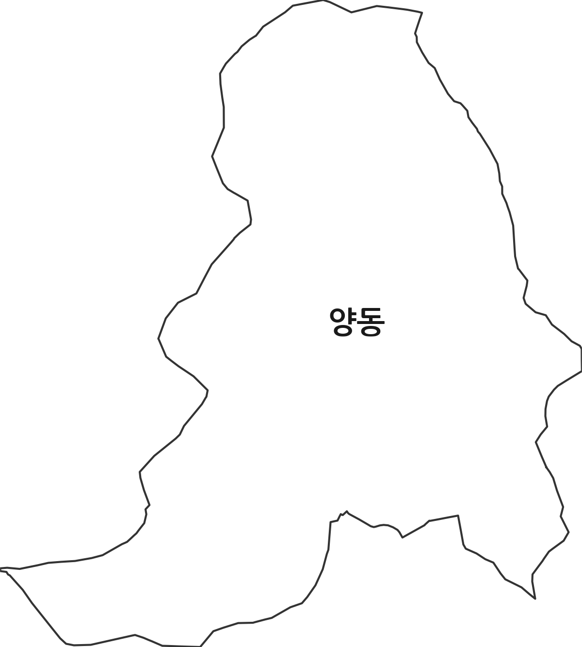 광주광역시 광산구 양동 법정동 행정구역 경계 지도