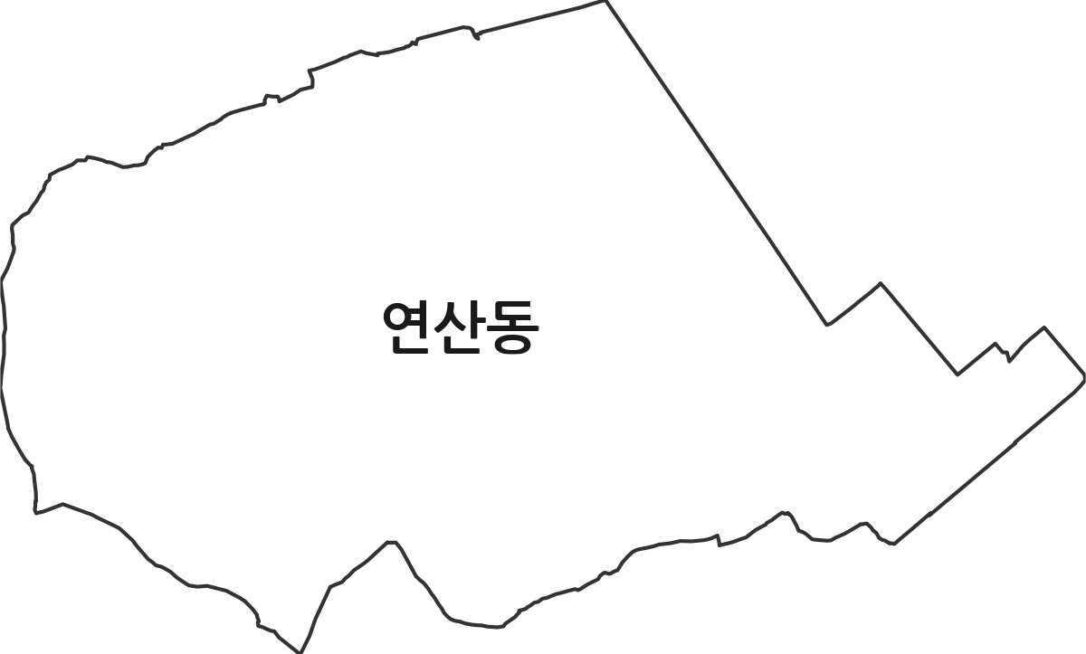 광주광역시 광산구 연산동 법정동 행정구역 경계 지도
