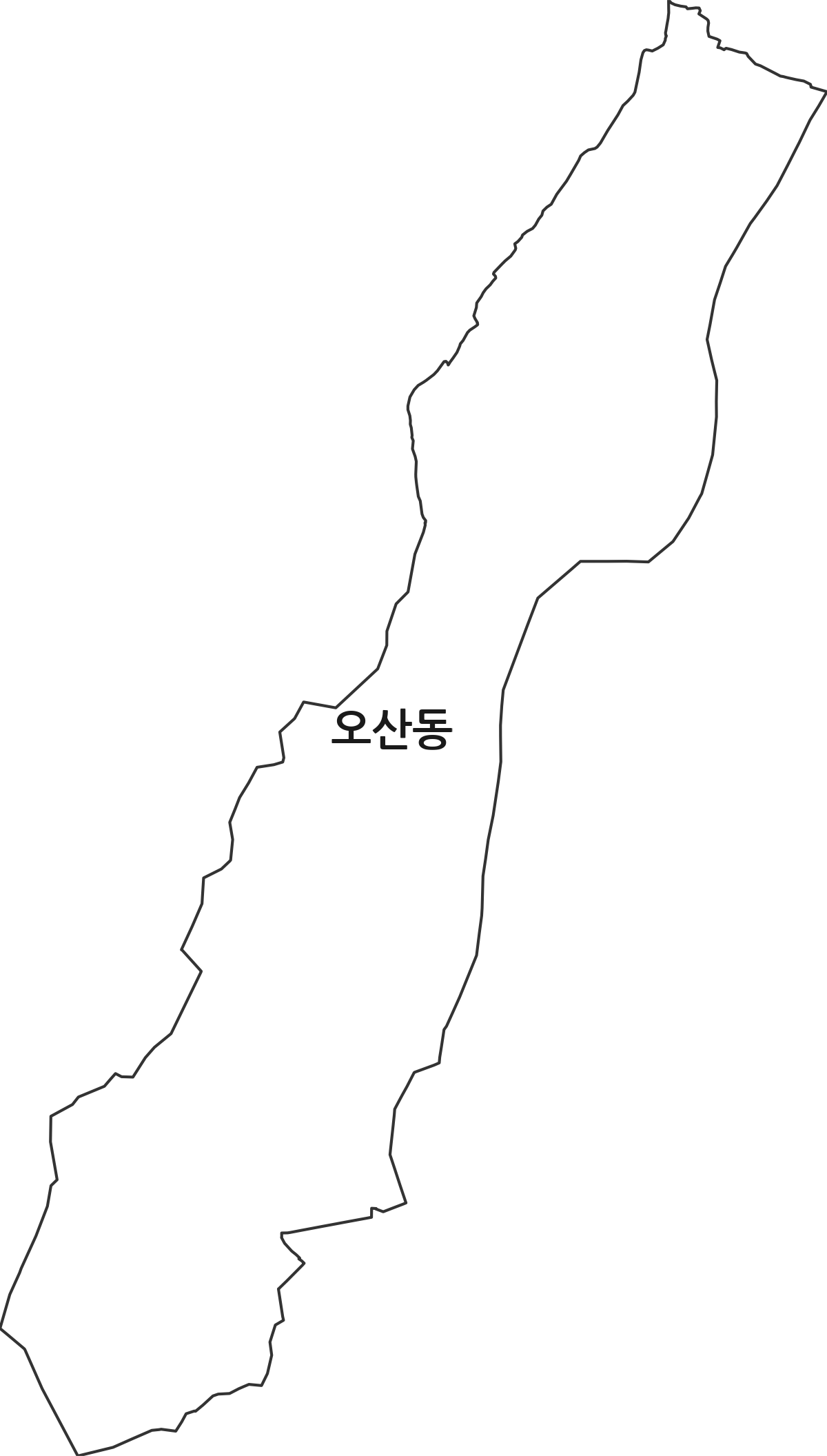 광주광역시 광산구 오산동 법정동 행정구역 경계 지도