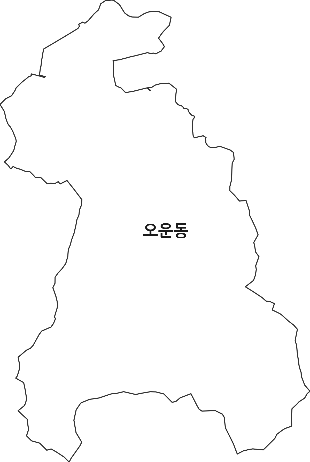 광주광역시 광산구 오운동 법정동 행정구역 경계 지도