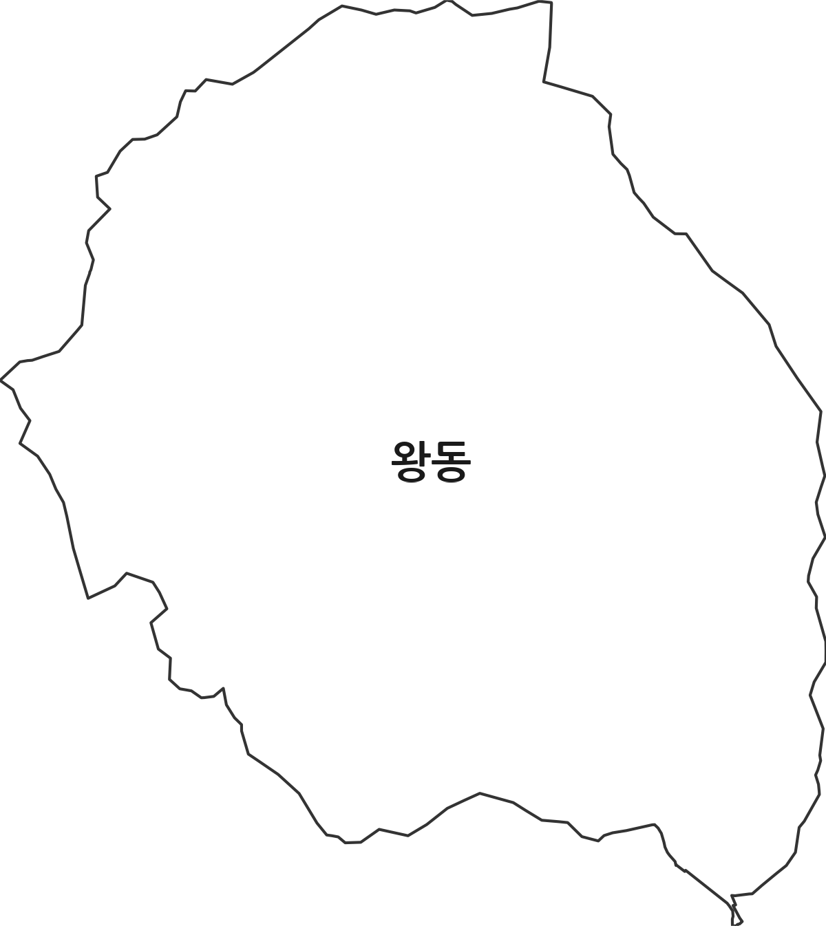 광주광역시 광산구 왕동 법정동 행정구역 경계 지도