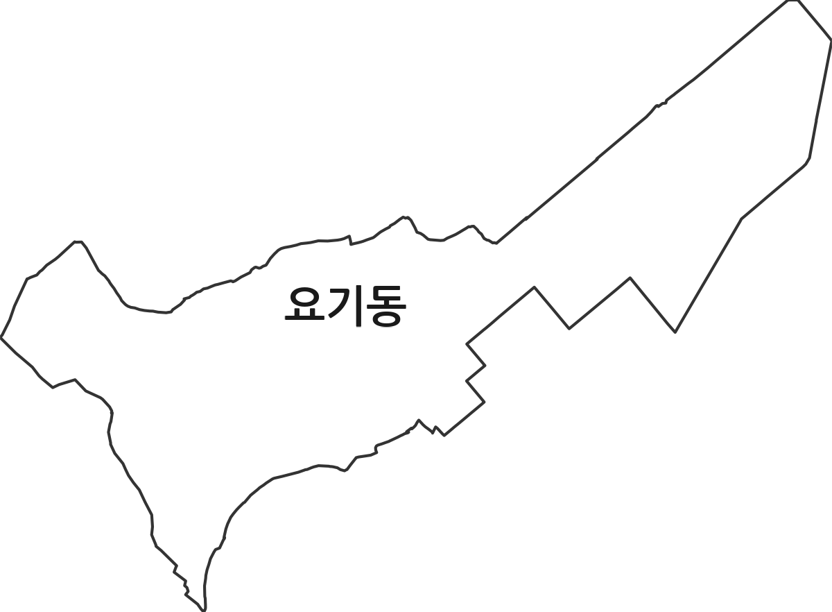 광주광역시 광산구 요기동 법정동 행정구역 경계 지도