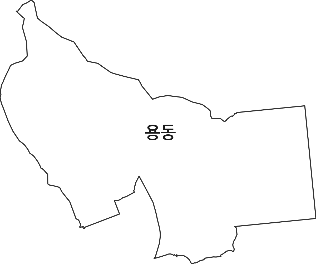 광주광역시 광산구 용동 법정동 행정구역 경계 지도